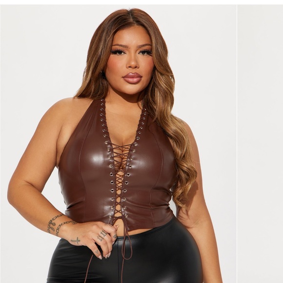 Fashion Nova Up To No Good Lace Up Top - Picture 1 of 5